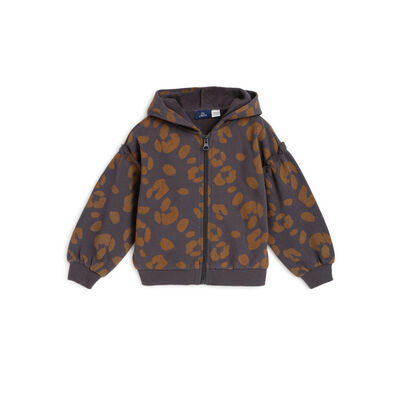 Girls Grey Printed Cardigan